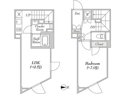 ジョイアスガード代木(1LDK/3階)の間取り写真