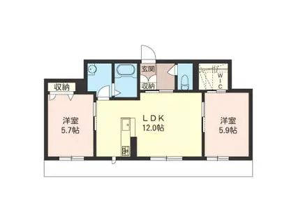 TSヴィラ元総社(1LDK/1階)の間取り写真