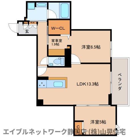 AVANCE東草深ウエスト(2LDK/1階)の間取り写真