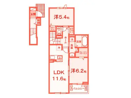GOAT佐島(2LDK/2階)の間取り写真
