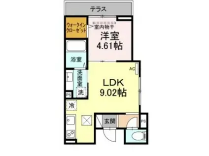 ラリュール豊玉上(1LDK/1階)の間取り写真