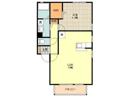 ウィルモア(1LDK/1階)の間取り写真