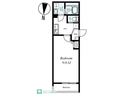 坂戸市南町IIB棟アパート B(1K/2階)の間取り写真