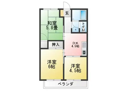 サンハイツマーサ(3DK/1階)の間取り写真