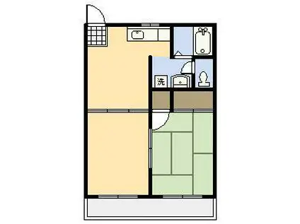 スカイヒルズMI(2DK/2階)の間取り写真