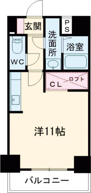 ロゼリア(ワンルーム/1階)の間取り写真