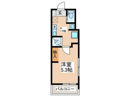 MELDIAかしわ台II(1K/3階)の間取り写真