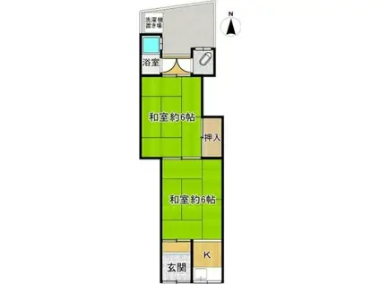 東五百住荘(2K/1階)の間取り写真