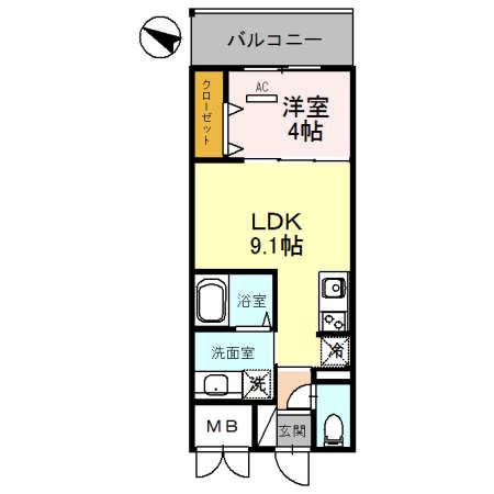 幸 COURT TSUKAMOTO(1LDK/5階)の間取り写真