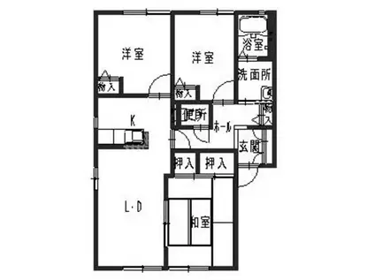 グリーンハイツR(3LDK/1階)の間取り写真