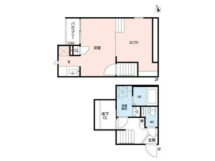 CB八潮カルミナ(1K/2階)の間取り写真