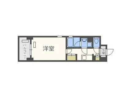 アスヴェル心斎橋東II(1K/3階)の間取り写真