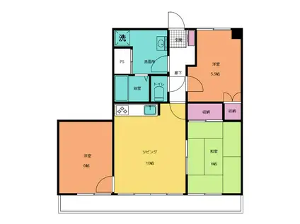 アコールマンション 平田(3LDK/3階)の間取り写真