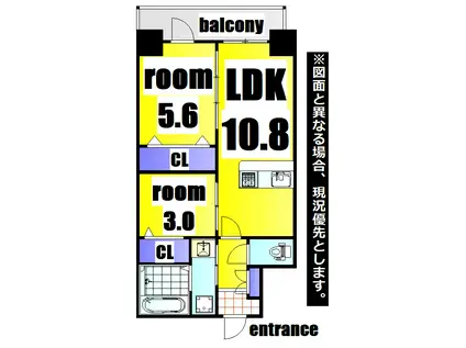 プレジデンスざ京(2LDK/3階)の間取り写真