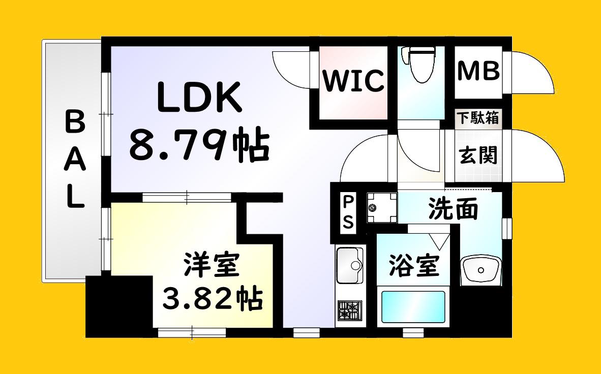 GALA PLATINUM COURT(1LDK/6階)の間取り写真