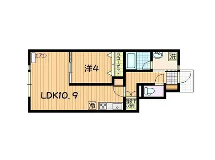 COTAN(1LDK/1階)の間取り写真