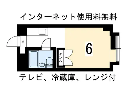 カサデソーラ白川(1K/3階)の間取り写真