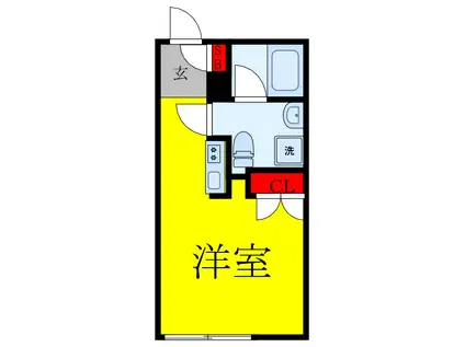 王子本町2丁目北棟(ワンルーム/2階)の間取り写真