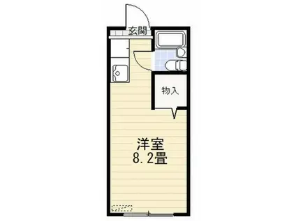 ジュネス櫻木(ワンルーム/2階)の間取り写真