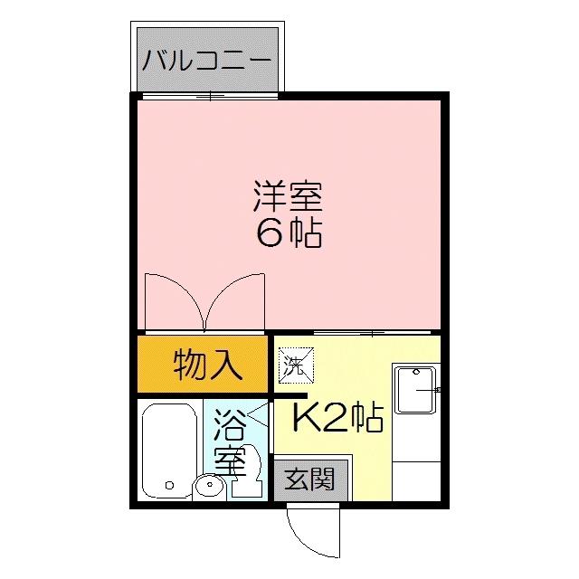 カーサ田中(1K/1階)の間取り写真