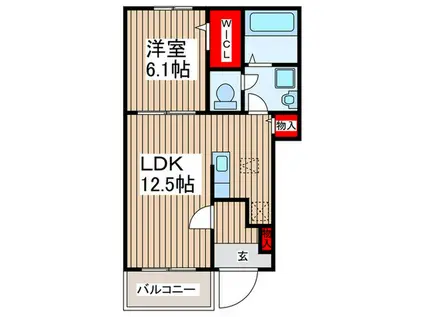 狭山市広瀬1丁目  1LDK(1LDK/1階)の間取り写真