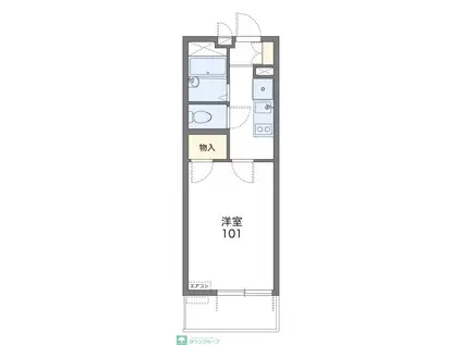 レオパレス パレス中田(1K/4階)の間取り写真