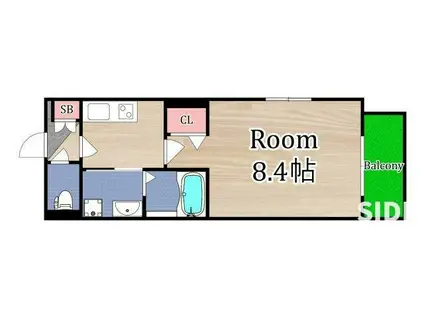 GARDEN MAISON 内代(1K/1階)の間取り写真