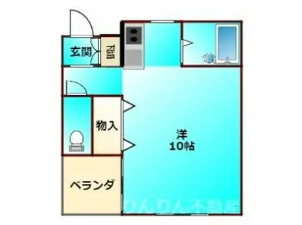 メゾンオレンジ3A.B(ワンルーム/2階)の間取り写真