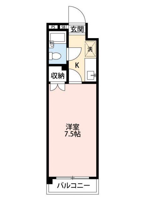 ヴェルジェ東町(1K/2階)の間取り写真