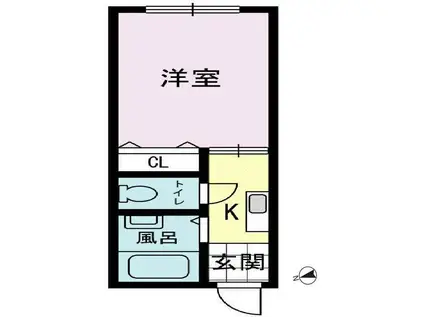 サンシティ篠原(1K/1階)の間取り写真