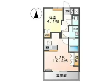 ローズガーデン長塚II(1LDK/1階)の間取り写真