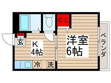 パティオ新柏A棟(1K/2階)の間取り写真
