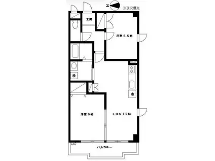 タルタビル(2LDK/3階)の間取り写真