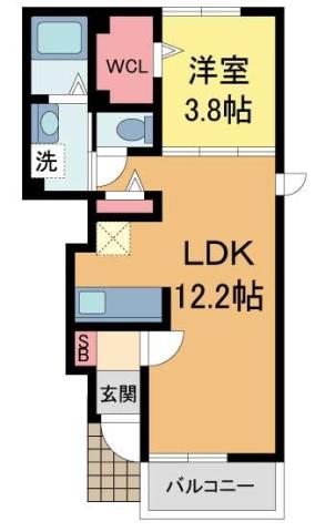 アルビコッコ(1LDK/1階)の間取り写真