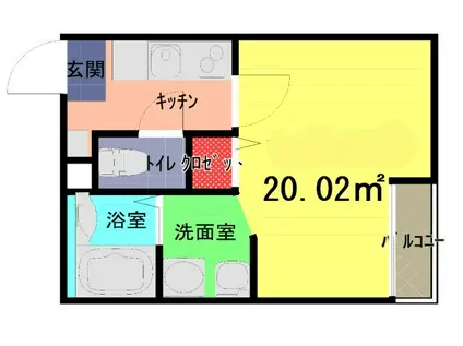LINO AGEO(1K/2階)の間取り写真