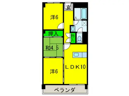 マンションNASHIMA(3LDK/3階)の間取り写真