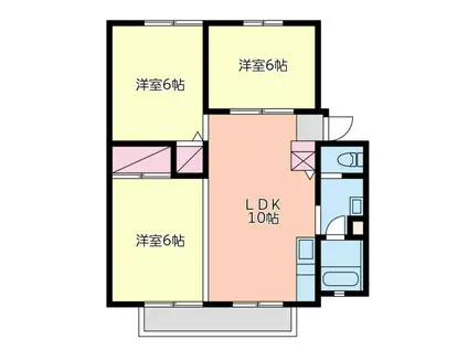 パレーシャル太平台I(3LDK/2階)の間取り写真