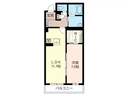 クロシェットN Ⅰ(1LDK/3階)の間取り写真