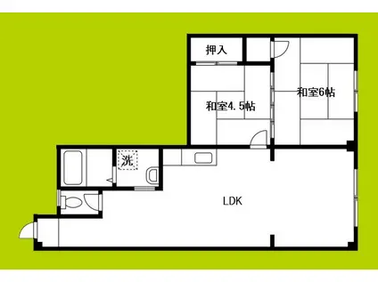 カーサヒラノ(2LDK/2階)の間取り写真