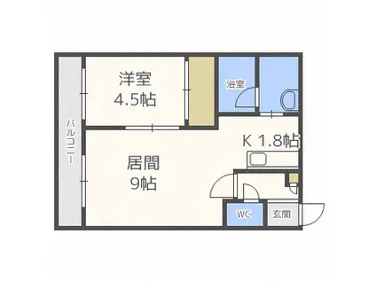 セントポーリア拾番館(1LDK/5階)の間取り写真