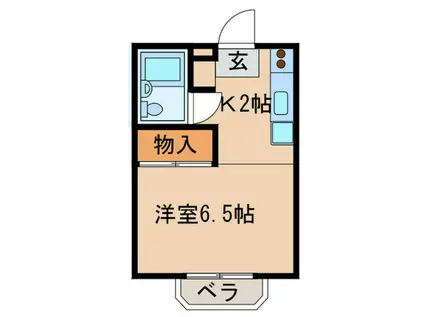 タウン唐山(1K/2階)の間取り写真