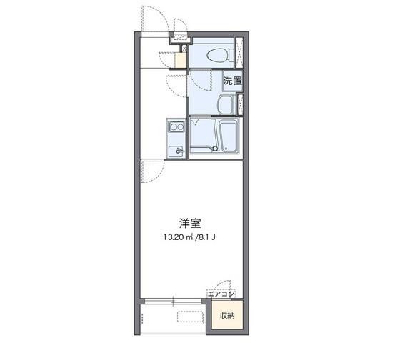 クレイノ伊料北(1K/2階)の間取り写真