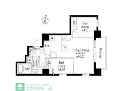 グランパセオ押上(2LDK/2階)の間取り写真