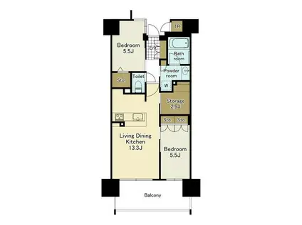 プレミスト鍛冶町(2SLDK/15階)の間取り写真