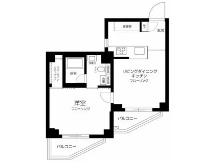 カノン押上(1LDK/2階)の間取り写真
