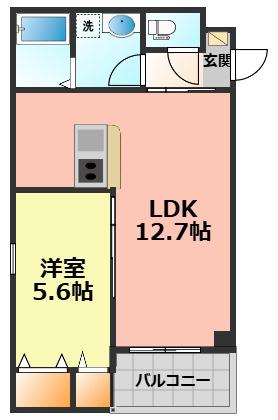 ジーメゾン清須アウラ(1LDK/1階)の間取り写真