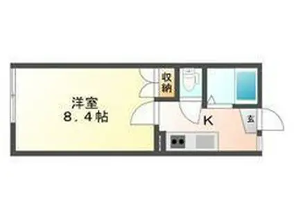 ドルチェヴィータI(1K/1階)の間取り写真
