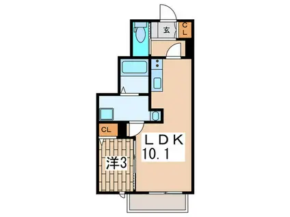 アプリーレA(1LDK/1階)の間取り写真
