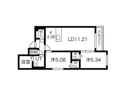 PREMIER RESIDENCE ノースII(2LDK/3階)の間取り写真