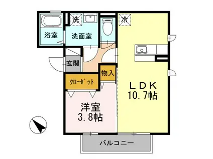 コート白山道III(1LDK/2階)の間取り写真